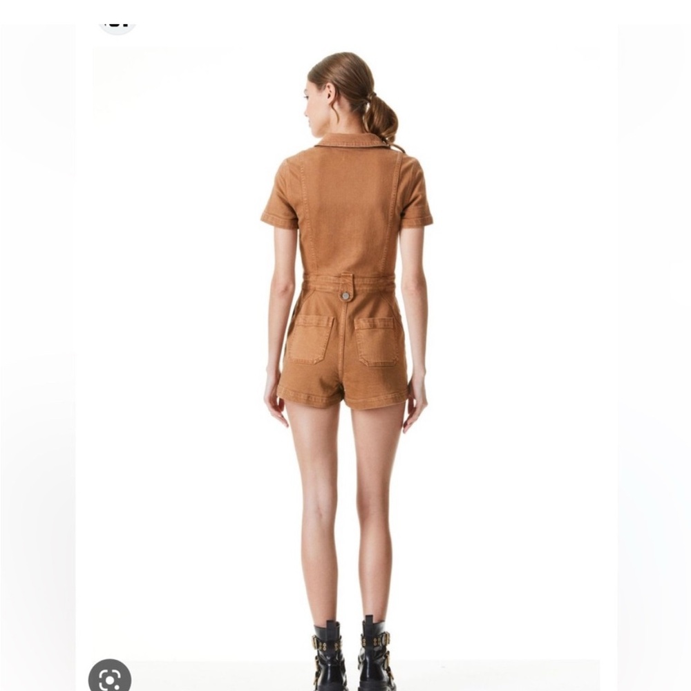 NWT Alice + Olivia Zip Front Denim Romper - Picture 3 of 5